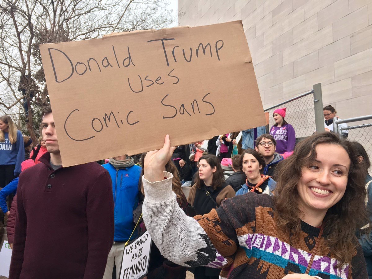 Trump uses Comic Sans